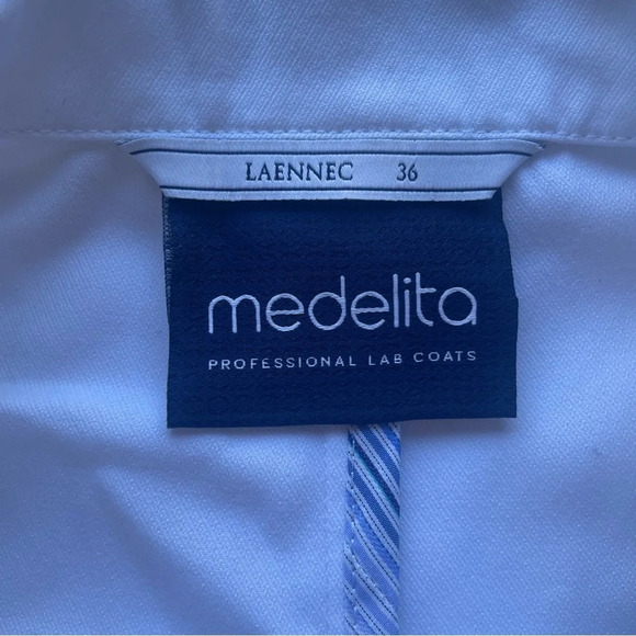 Medelita Men's White Professional Laennec Lab Coat 22386 - Picture 6 of 8